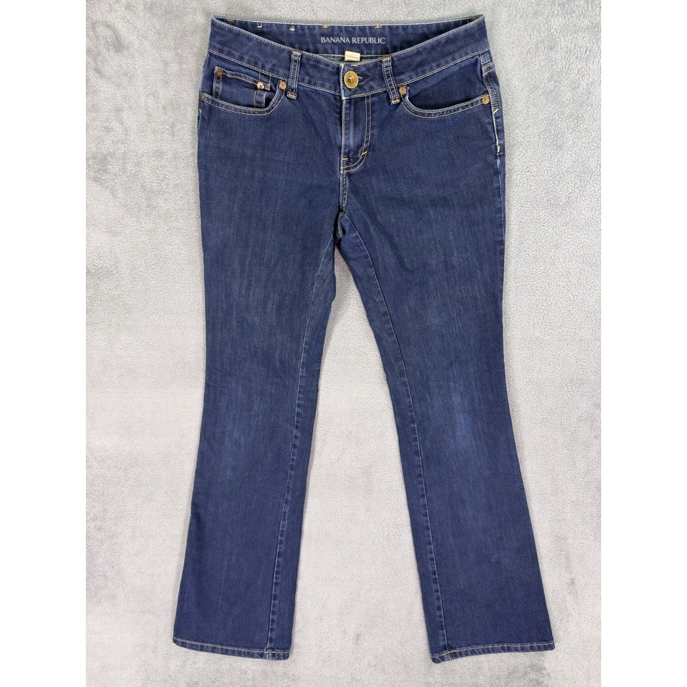 Banana Republic Jeans Womens 26 Blue Dark Wash Low Rise Curvy Bootcut Stretch
